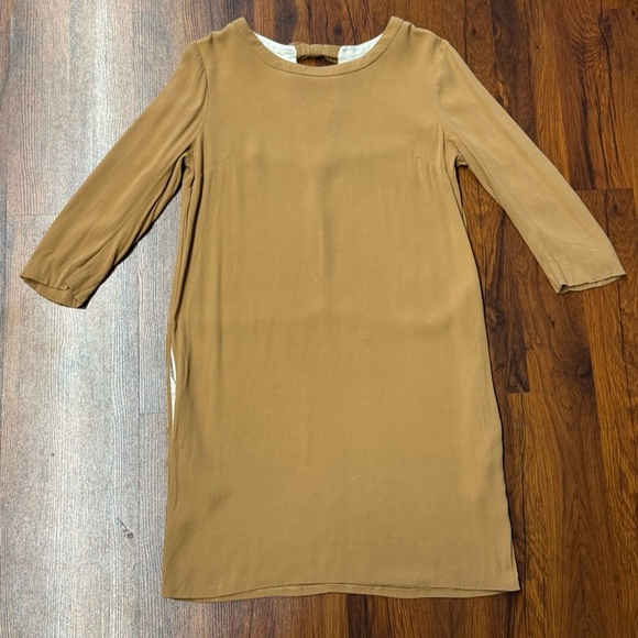 Sandro Dresses & Skirts - Sandro Paris Camel Tan |Silk Lined Dress |Small |